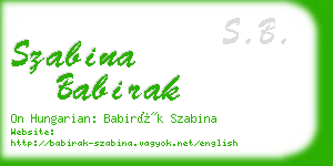 szabina babirak business card